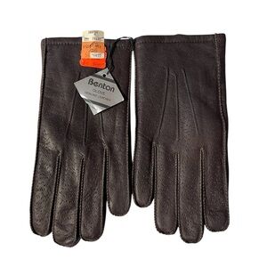Vintage Benton - Womens Leather Gloves Sherpa Lined Sz SM